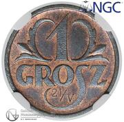 1 Grosz Trial Strike 21/V under O in Grosz reverse image