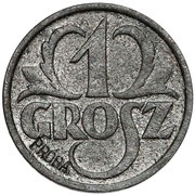 1 Grosz German Occupation WW II; Trial Strike reverse image