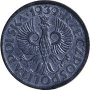 1 Grosz German Occupation WW II obverse image