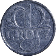 1 Grosz German Occupation WW II reverse image