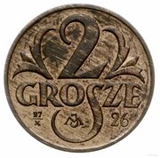 2 Grosze Trial Strike 27/X MJ 26 under Grosze reverse image