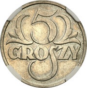 5 Groszy Trial Strike CuNi reverse image