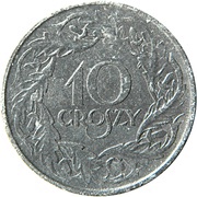 10 Groszy German Occupation WW II reverse image