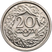 20 Groszy Trial Strike, Poland, 1924 reverse image