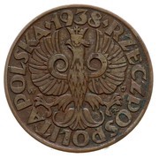 20 Groszy Trial Strike Br; German Occupation WW II obverse image