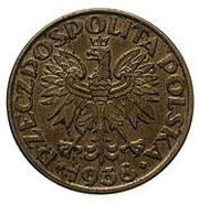 50 Groszy CuNi; Trial Strike 50 without leaves German Occupation WW II obverse image