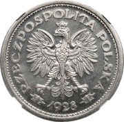 1 Zloty oak leaves; Trial Strike with próba Ni obverse image