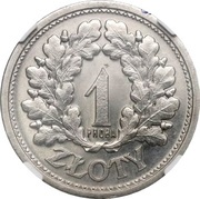 1 Zloty oak leaves; Trial Strike with próba Ni reverse image