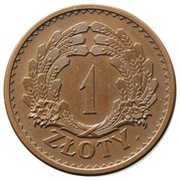 1 Zloty Ears; Trial Strike Cu reverse image