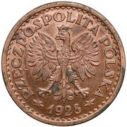 1 Zloty Wreath; Trial Strike Cu obverse image