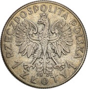 1 Zloty Polonia; Trial Strike Ag 2x próba obverse image