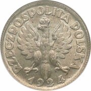 2 Zlotys Woman and Ears; Trial Strike Ag with mintmark H obverse image