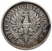 2 Zlotys Woman and Ears; Trial Strike Ag obverse image