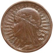 2 Zlotys Polonia; Trial Strike B, Poland, 1933 reverse image