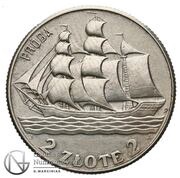 2 Zlotys Gdynia Seaport wide próba; Trial Strike Ag reverse image