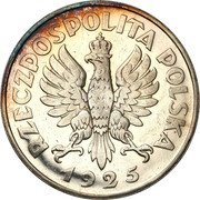 5 Zlotys March Constitution Trial Strike Ag 81 Beads withot mint mark no rim sign obverse image