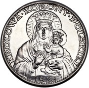 5 Zlotys Black Madonna of Częstochowa; Private Issue Re-strike Pt obverse image