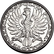 5 Zlotys Black Madonna of Częstochowa; Private Issue Re-strike Pt reverse image