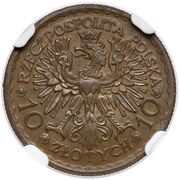 10 Zlotys Boleslaus I the Brave Trial Strike obverse image