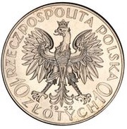 10 Zlotys Polonia; Trial Strike obverse image