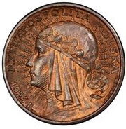 20 Zlotys Polonia; Trial Strike Cu reverse image