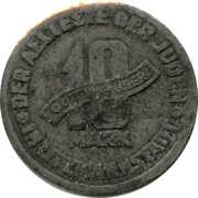 10 Mark Jewish Ghetto Coinage Al-Mg reverse image