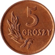 5 Groszy, Poland, 1949 reverse image