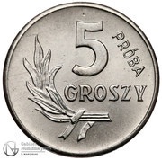 5 Groszy Trial Strike, Poland, 1963 reverse image