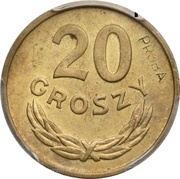 20 Groszy Brass Trial Strike reverse image