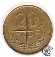 20 Groszy Cancelled die Trial Strike reverse image