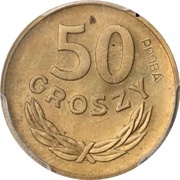 50 Groszy Brass Trial Strike reverse image