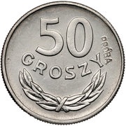 50 Groszy Trial Strike Ni, Poland, 1957 reverse image