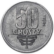 50 Groszy Ribbon; Trial Strike Al reverse image