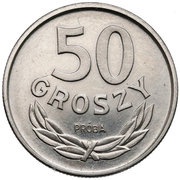 50 Groszy Trial Strike, Poland, 1986 reverse image