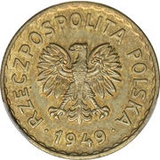 1 Zloty Trial Strike Brass obverse image