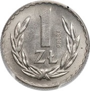 1 Zloty Nickel Trial Strike, Poland, 1957 reverse image