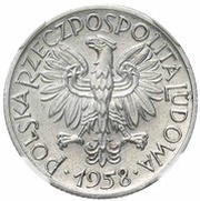 1 Zloty Ears; Trial Strike Al obverse image