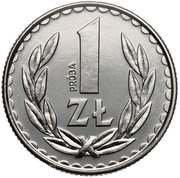 1 Zloty Trial Strike, Poland, 1986 reverse image