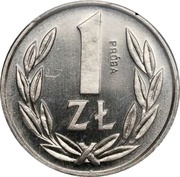 1 Zloty Trial Strike, Poland, 1989 reverse image
