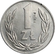 1 Zloty Trial Strike, Poland, 1989 reverse image