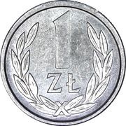1 Zloty small type reverse image