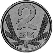 2 Zlotys Trial Strike, Poland, 1989 reverse image