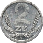 2 Zlotys Trial Strike, Poland, 1989 reverse image