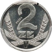 2 Zlotys Trial Strike, Poland, 1989 reverse image