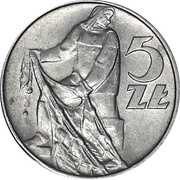 5 Zlotys, Poland, 1958-1974 reverse image