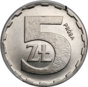 5 Zlotys Trial Strike, Poland, 1979 reverse image