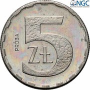 5 Zlotys Trial Strike, Poland, 1989 reverse image