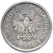 10 Zlotys The key and gears; Trial Strike obverse image