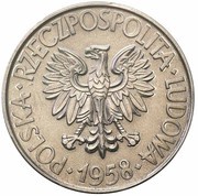 10 Zlotys Tadeusz Kościuszko with próba read from up to down; Trial Strike obverse image