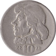 10 Zlotys Tadeusz Kościuszko, large type, Poland, 1959-1966 reverse image